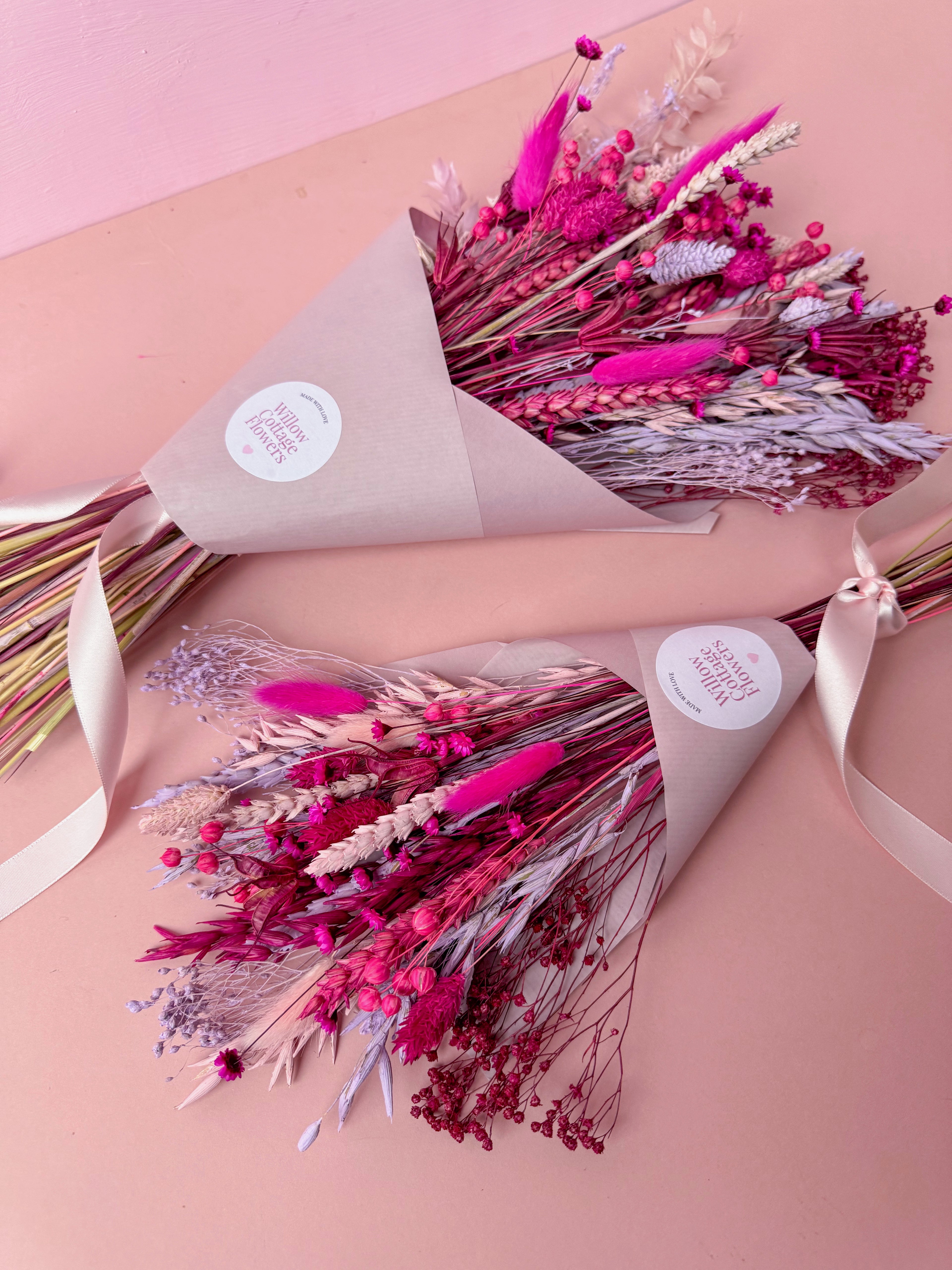 Lilac, Pink & Cerise Dried Flower Arrangement image 8