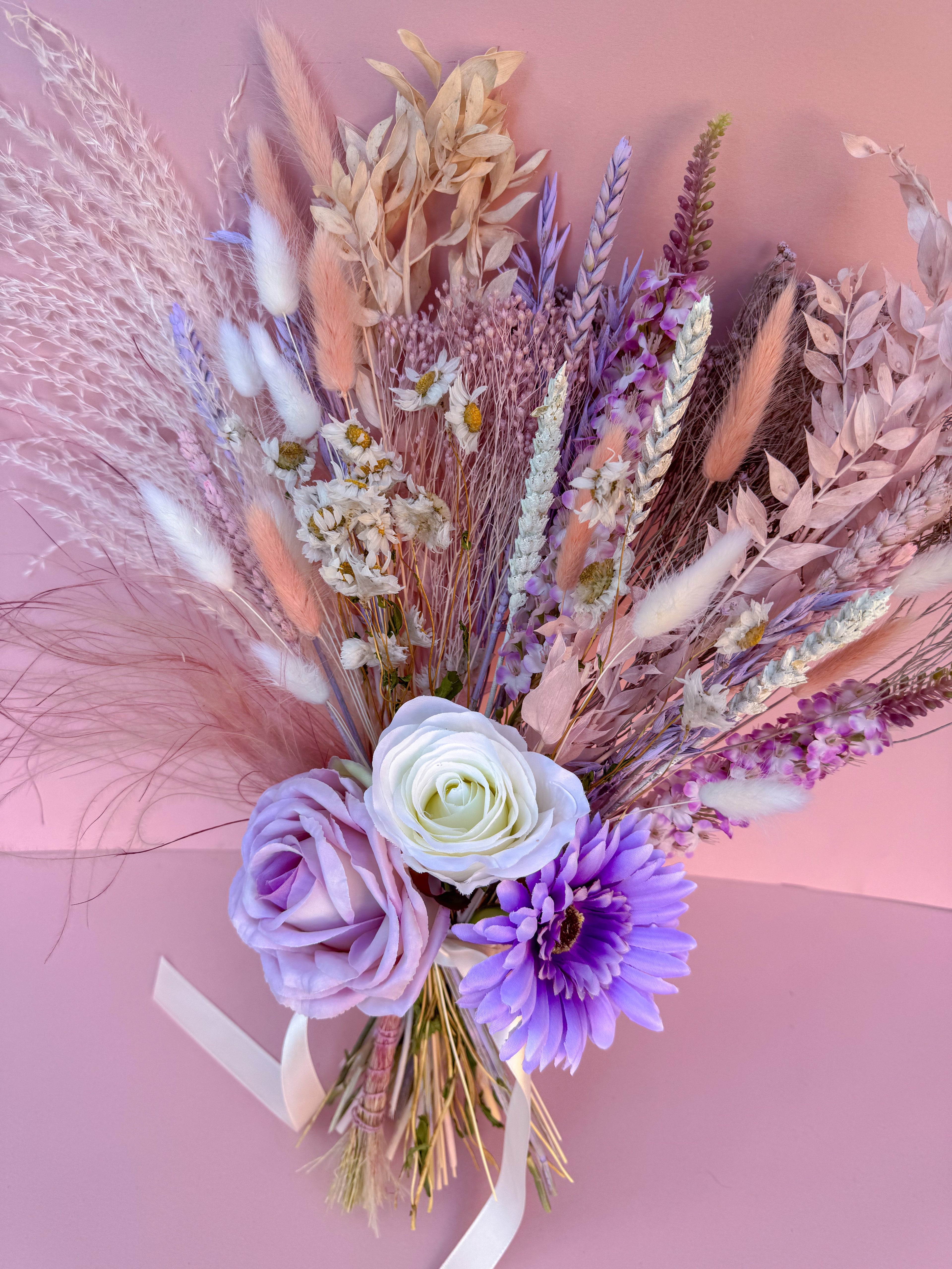 Pastel Pink and Purple Bridal Bouquet image 4