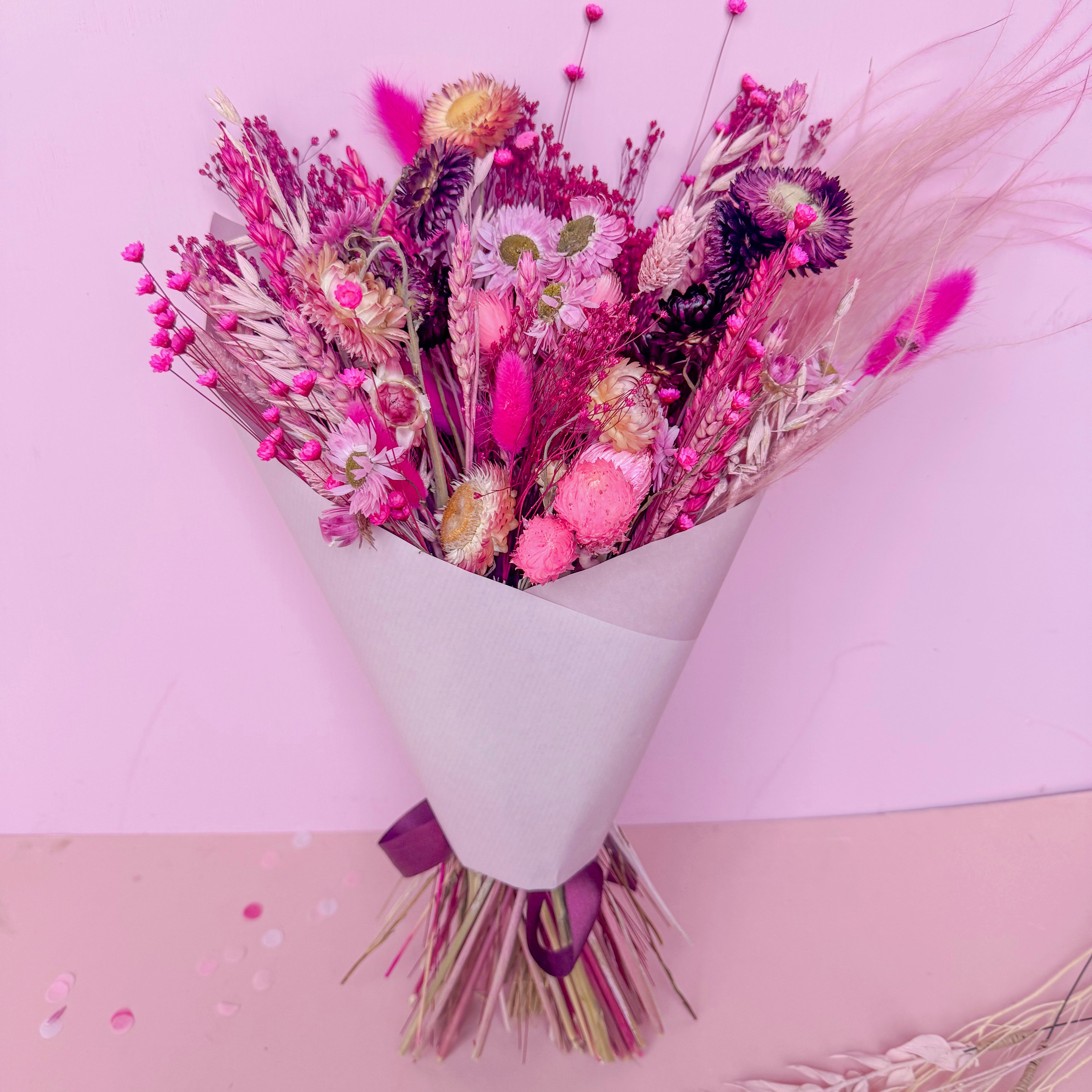 Hot Pink Dried Flower Arrangement image 1