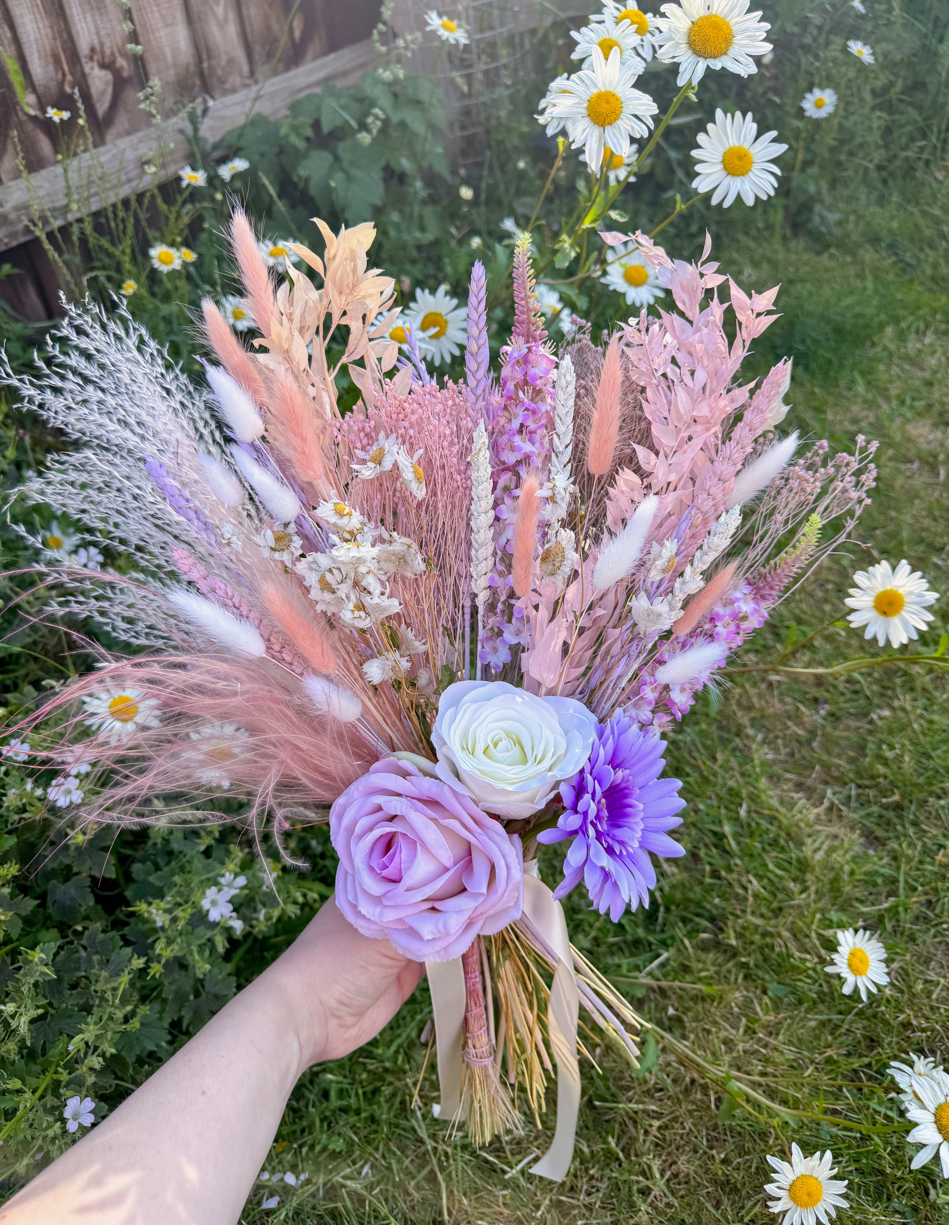Pastel Pink and Purple Bridal Bouquet image 3