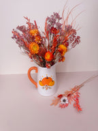 Autumn Dried Flower Arrangement with Pumpkin Jug Vase image 0
