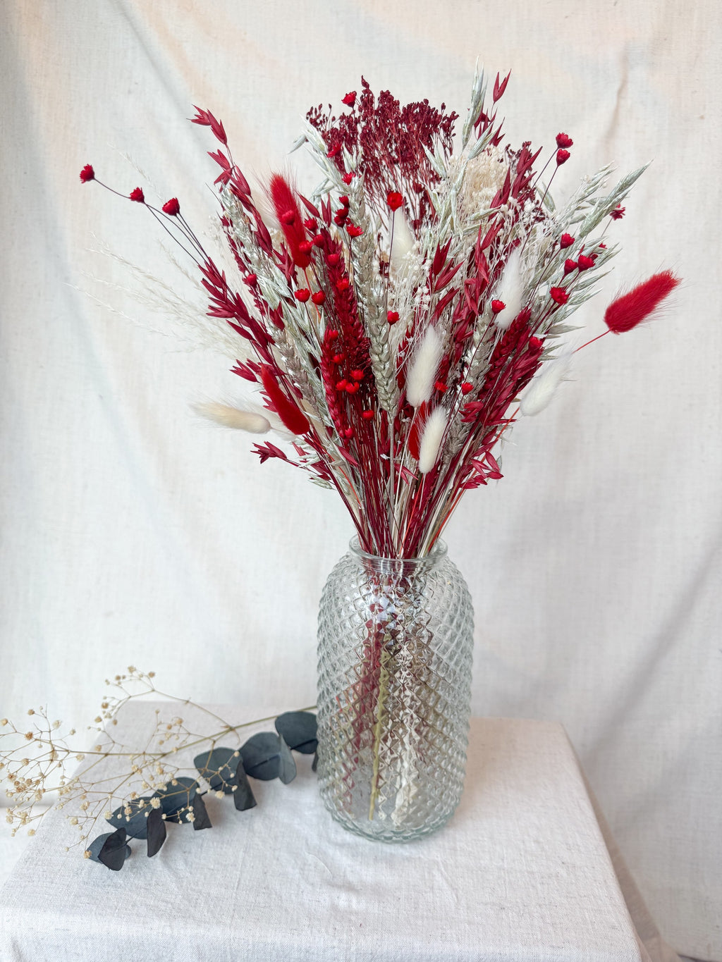 Red and Silver Arrangement with Vase image 7