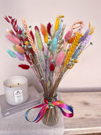 Rainbow Dried Flowers with Vase image 2