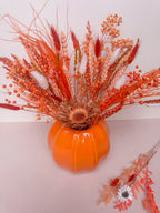Burnt Orange Dried Flowers with Pumpkin Vase image 2