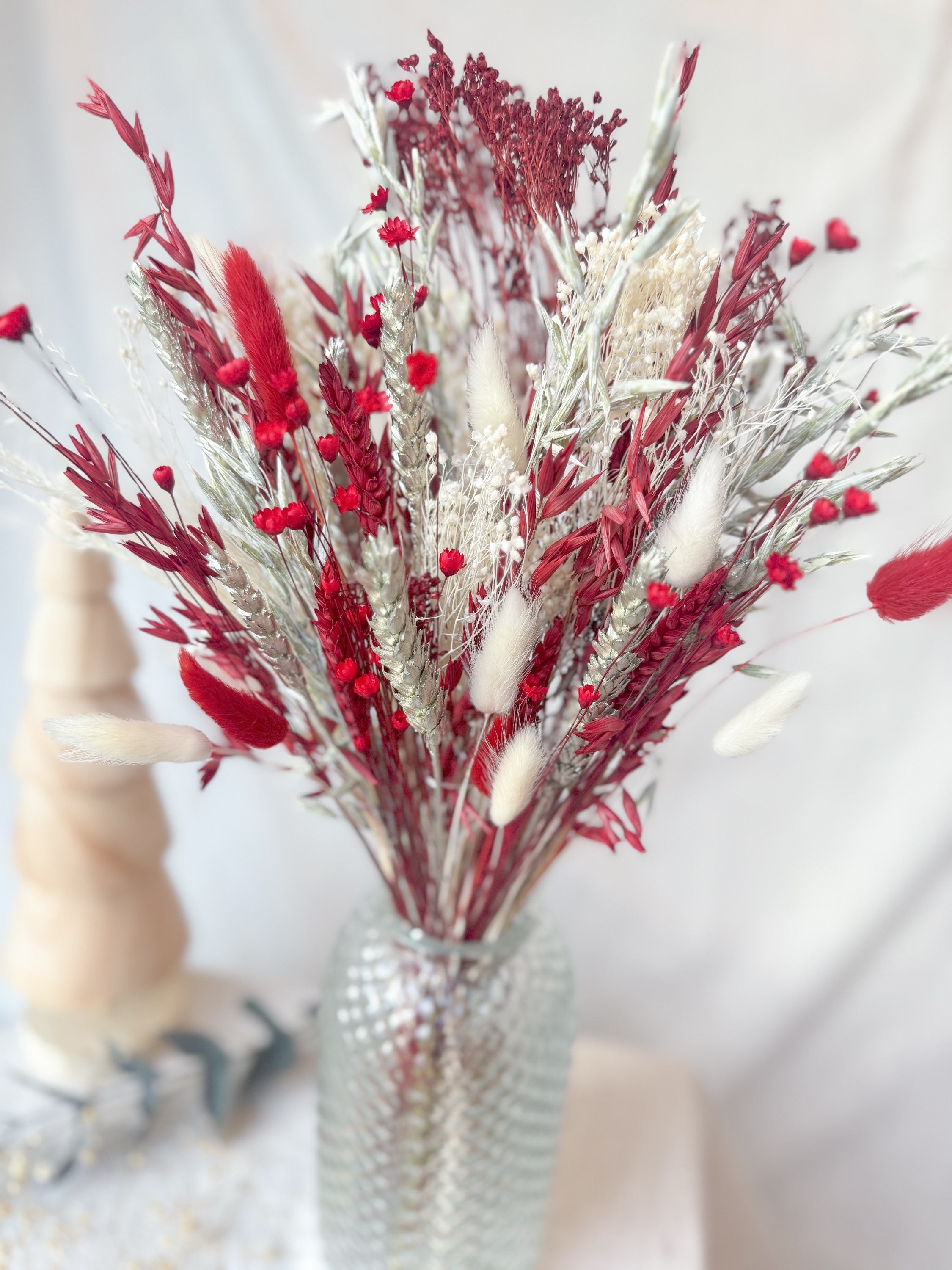 Red and Silver Arrangement with Vase image 6