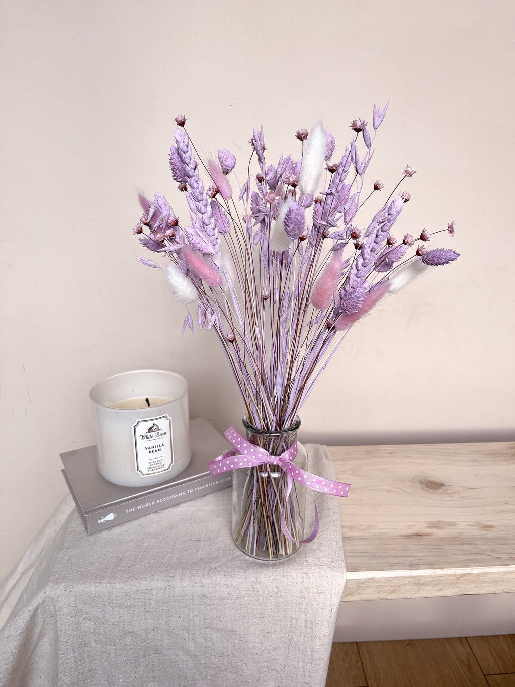 Lilac Dried Flowers with Vase image 2