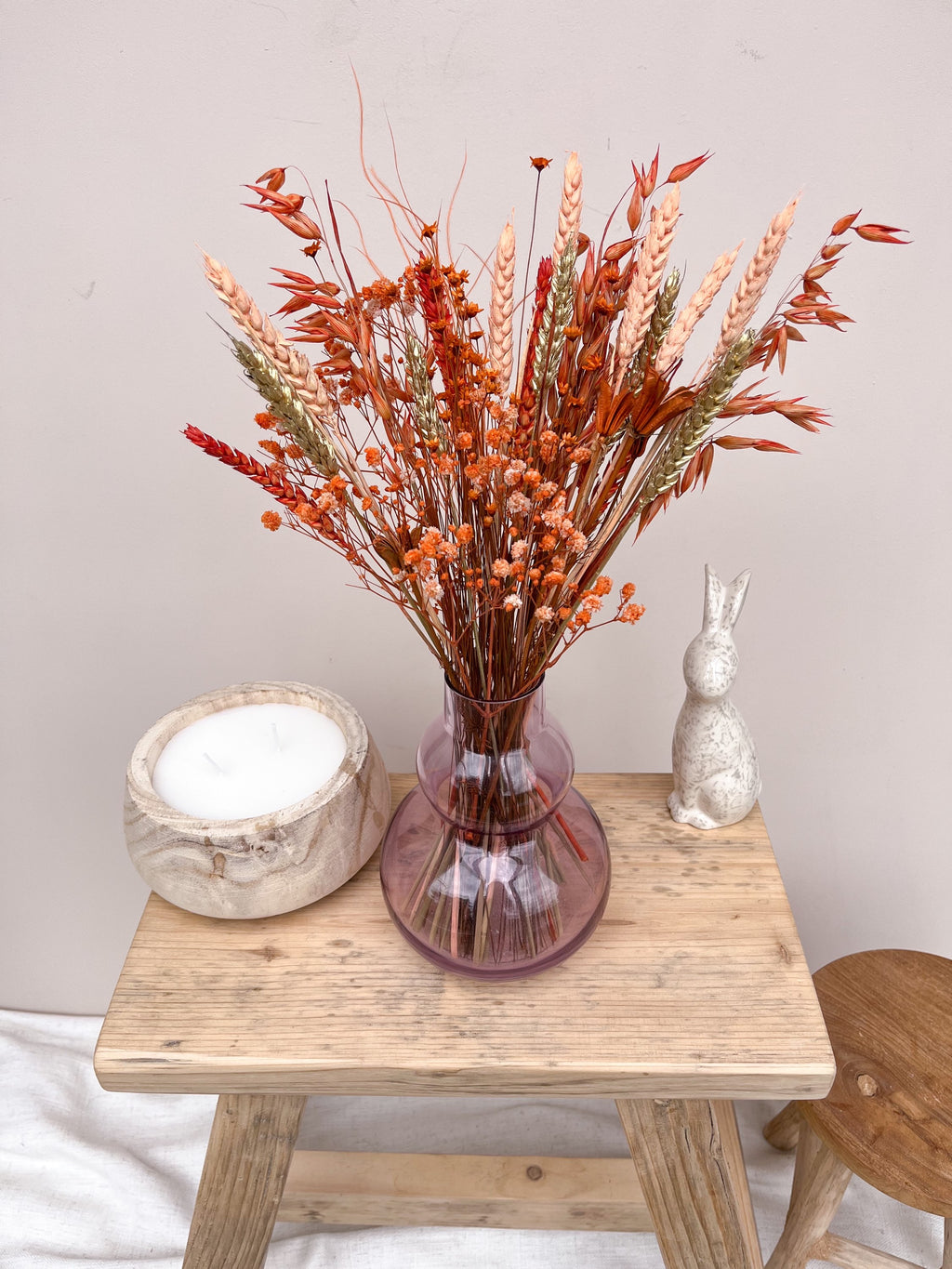 Mini Burnt Orange Gypsophila Arrangement image 6