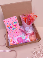 Pink Dried Flower Gift Hamper with Candles image 0