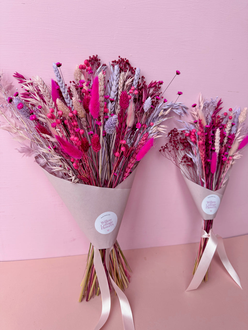 Lilac, Pink & Cerise Dried Flower Arrangement image 3