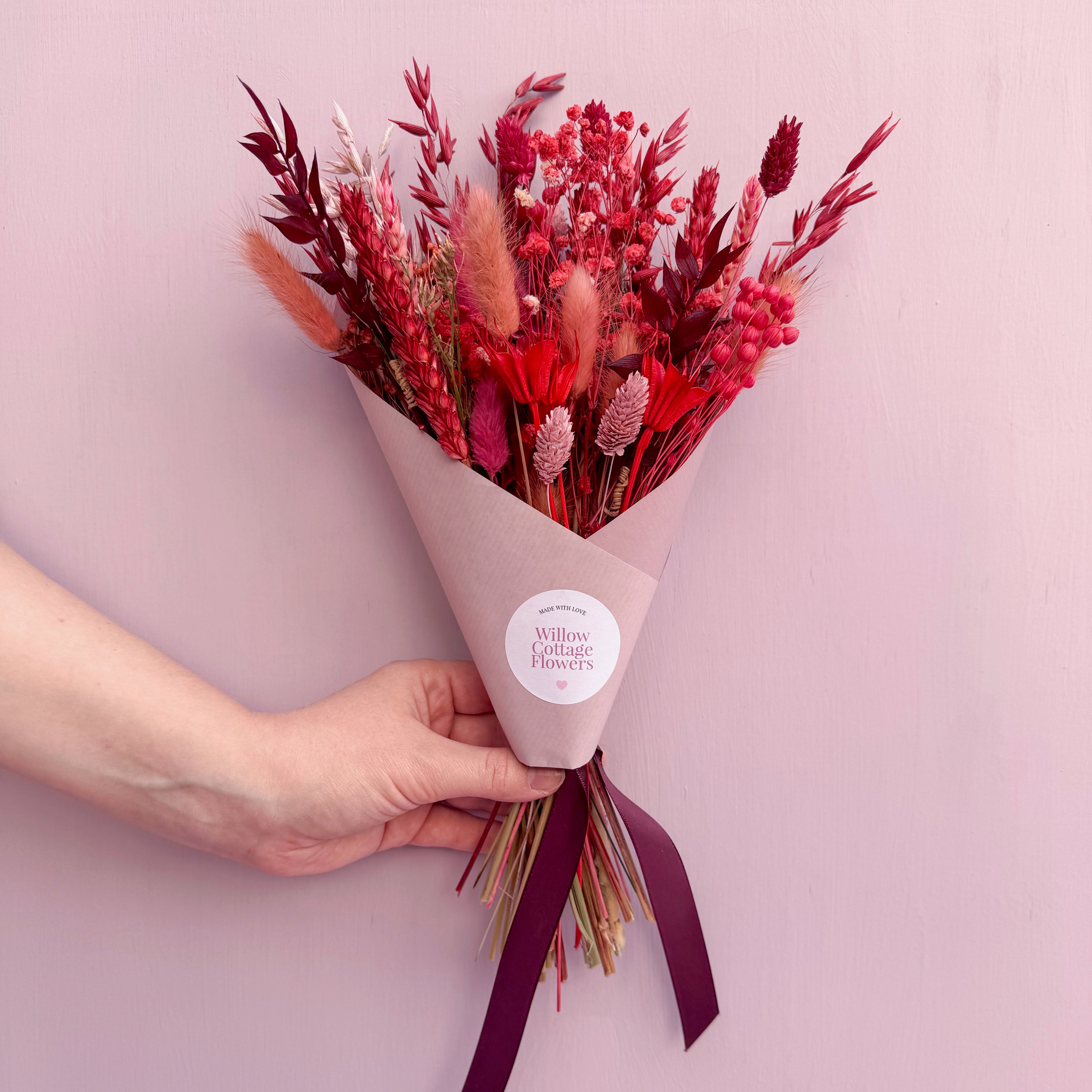 Cherry Red Dried Flower Arrangement image 1