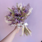 Lilac and Green Dried Flower Bouquet image 7
