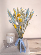 Blue Dried Flowers with Vase image 0