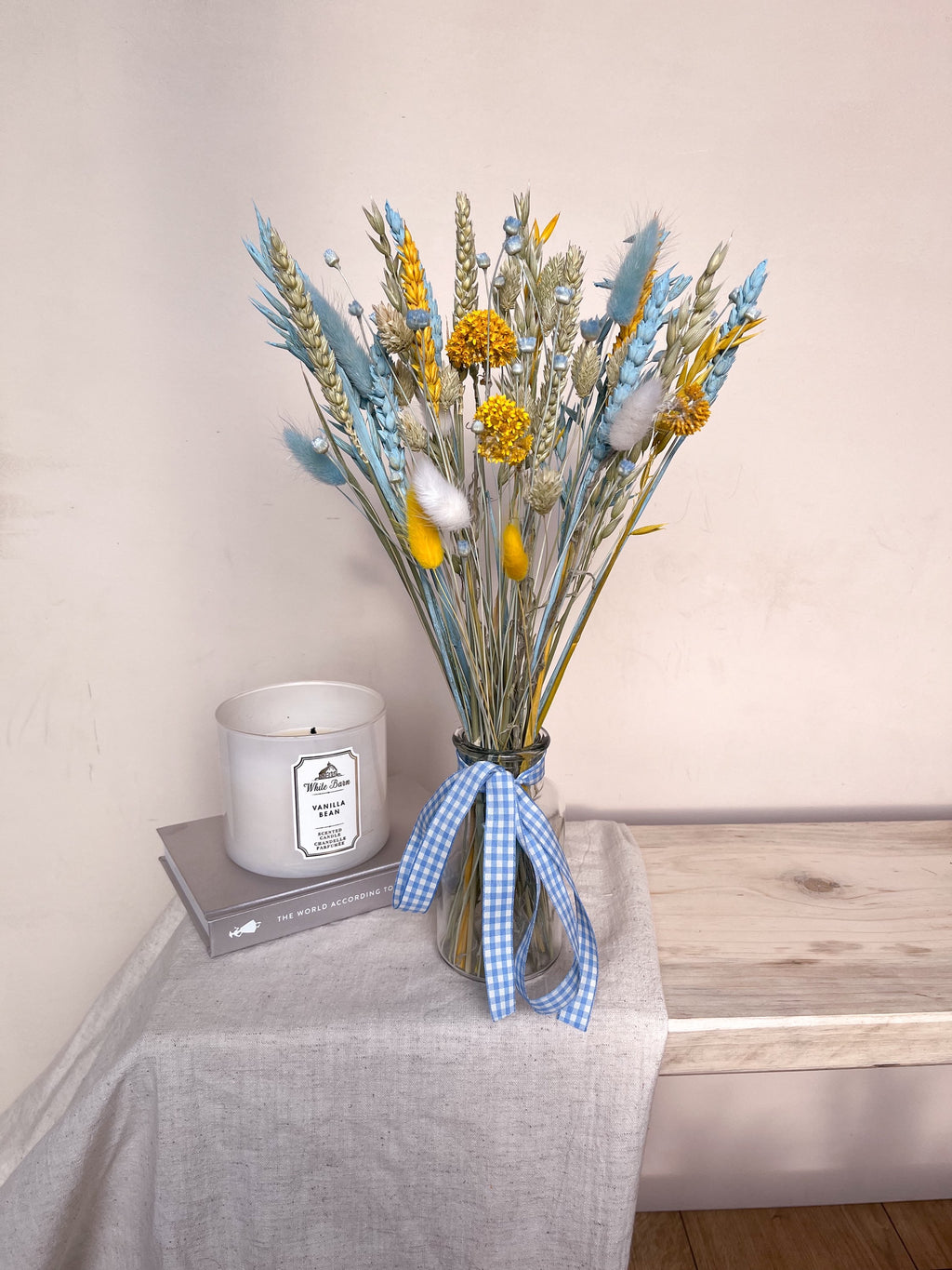 Blue Dried Flowers with Vase image 3