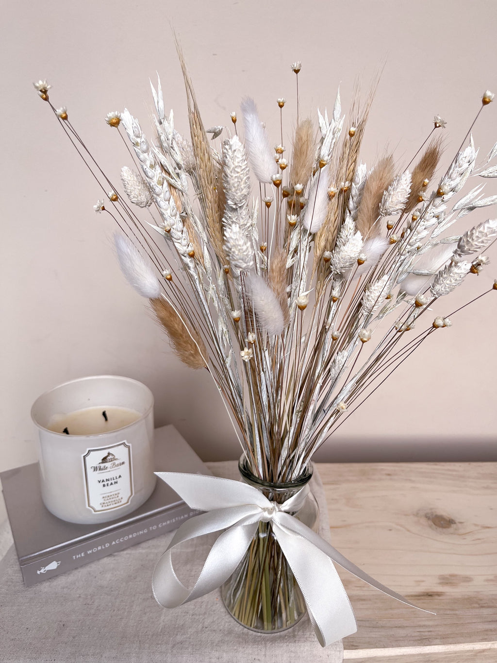 Natural Dried Flowers with Vase image 1