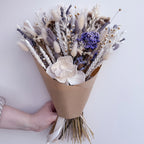 White Dried Flower Arrangement with Lavender image 2