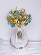 Summer Sunshine | Blue and Yellow Dried Flower Bouquet image 5