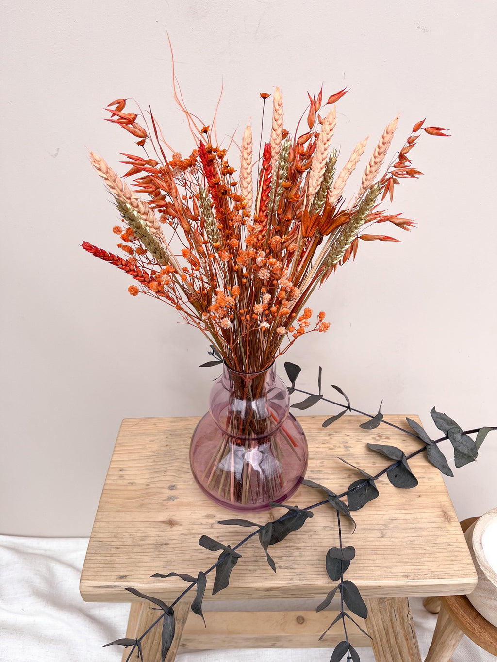 Mini Burnt Orange Gypsophila Arrangement image 3