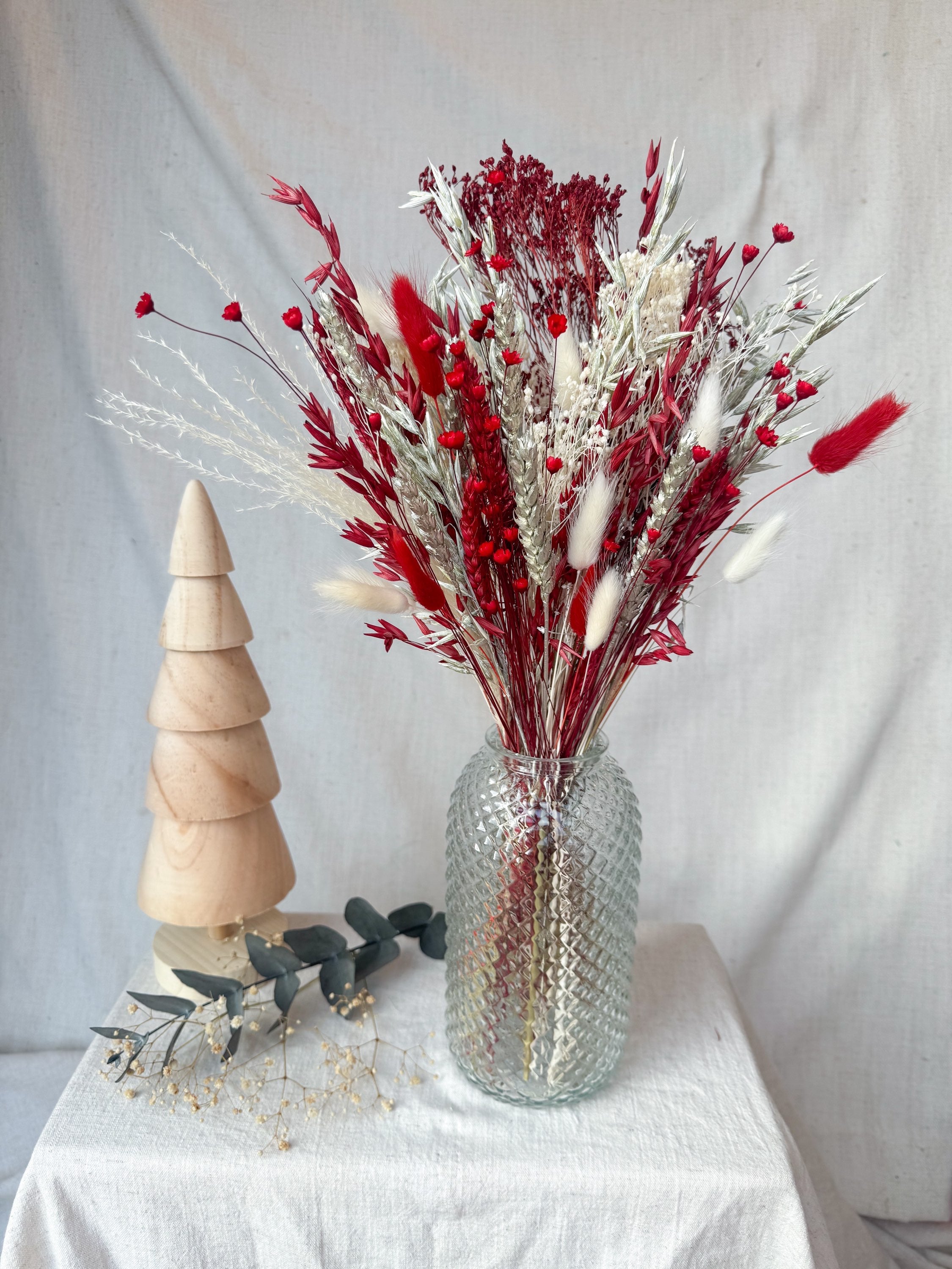 Red and Silver Arrangement with Vase image 2