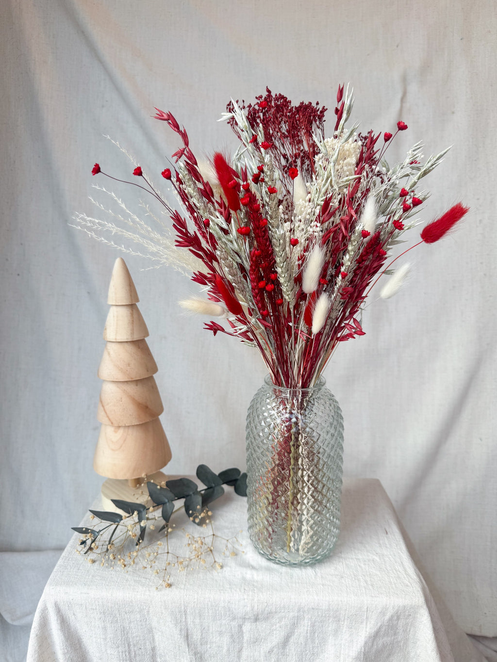 Red and Silver Arrangement with Vase image 0