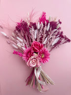 Hot Pink Bridal Bouquet with Artificial Flowers image 4