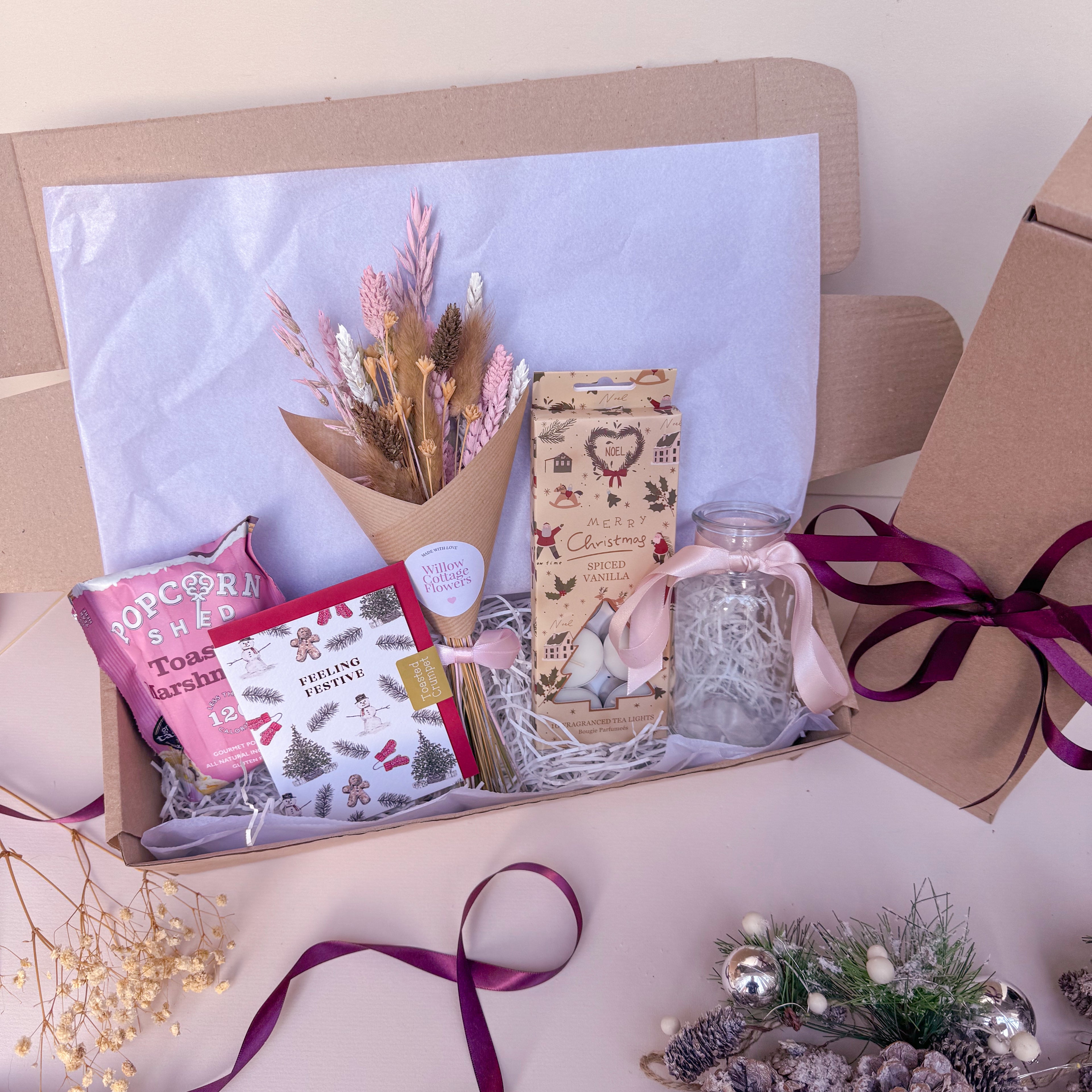 Vanilla & Pink Christmas Gift Box