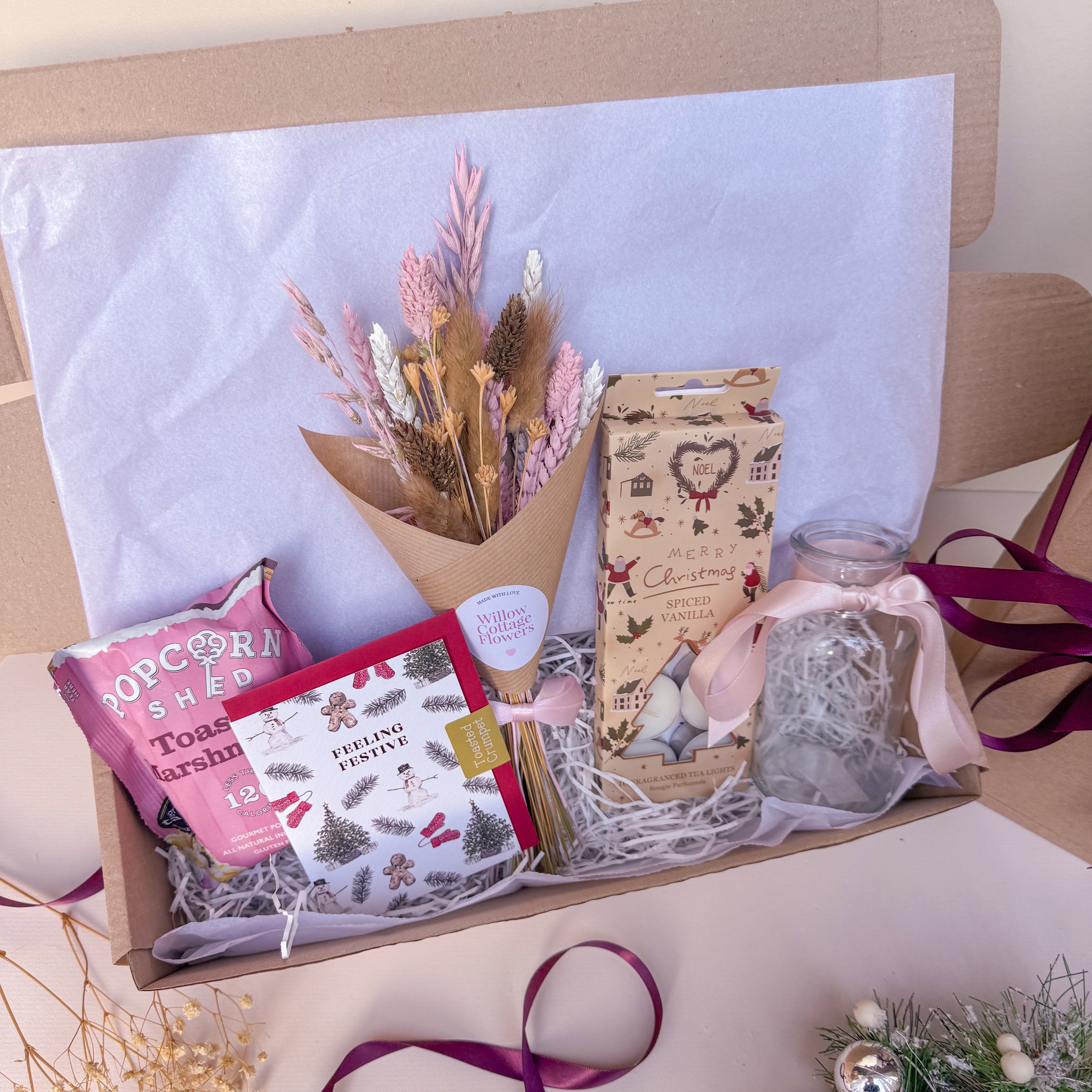 Vanilla & Pink Christmas Gift Box
