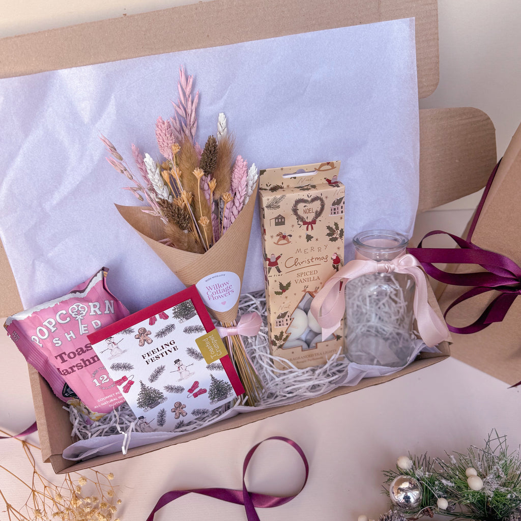 Vanilla & Pink Christmas Gift Box