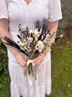 Black and White Wedding Dried Flower Bouquet image 3