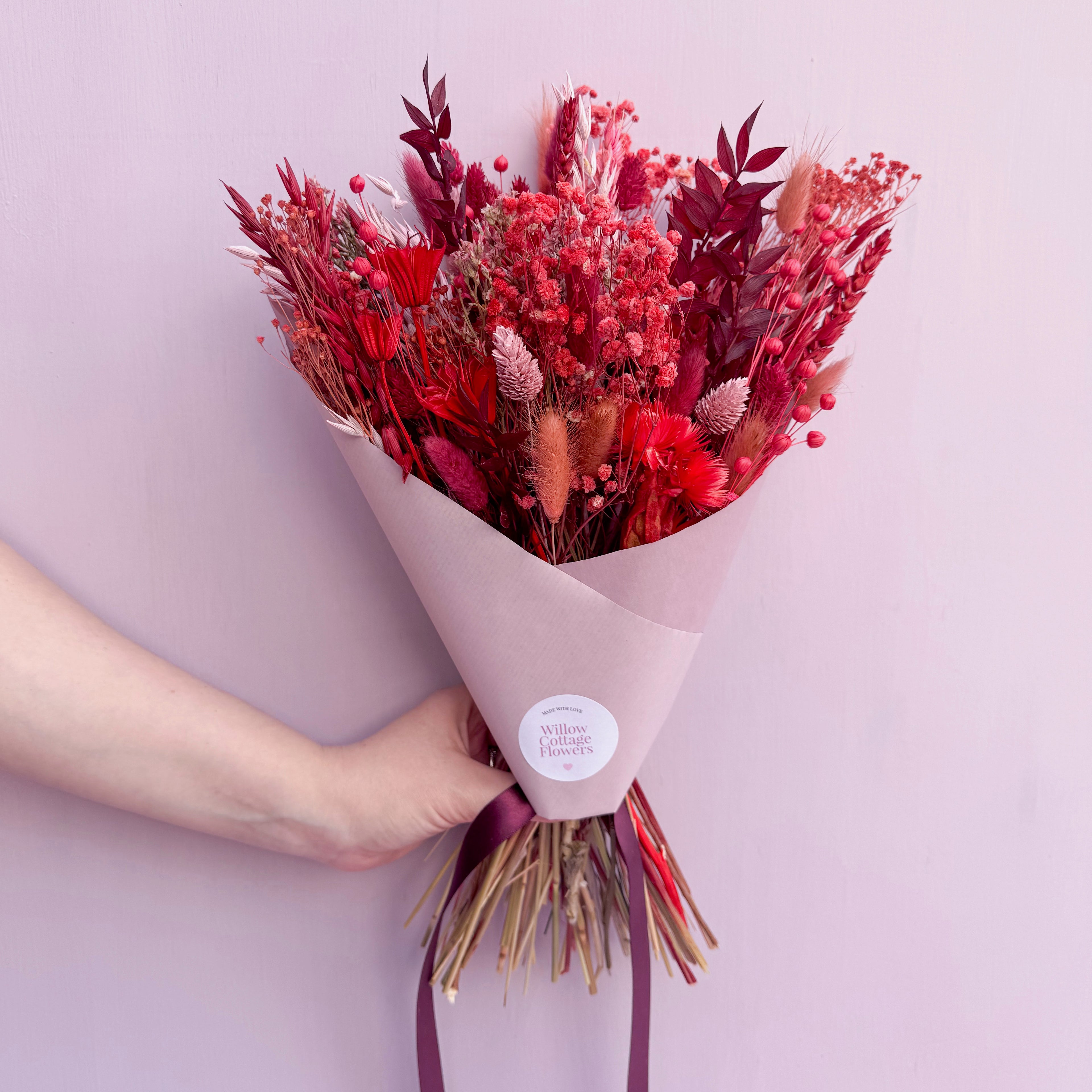 Cherry Red Dried Flower Arrangement image 2