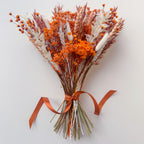 Burnt Orange and White Dried Flower Arrangement