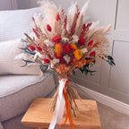 burnt orange bouquet with eucalyptus
