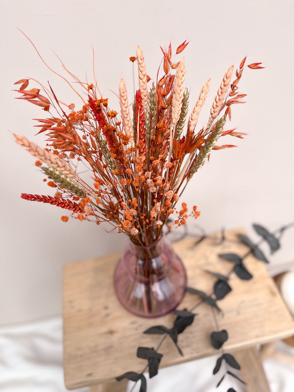 Mini Burnt Orange Gypsophila Arrangement image 1