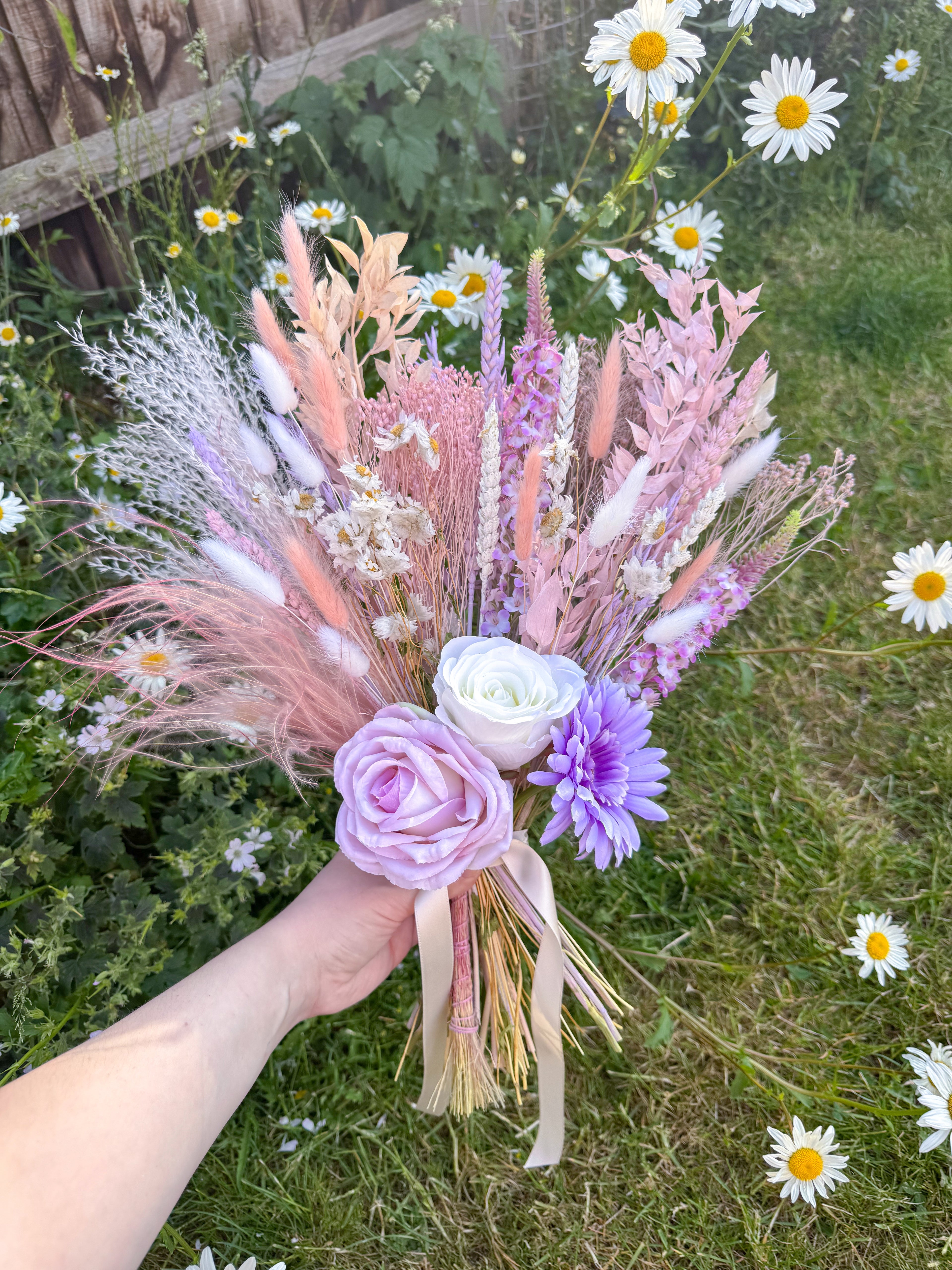 Pastel Pink and Purple Bridal Bouquet image 1