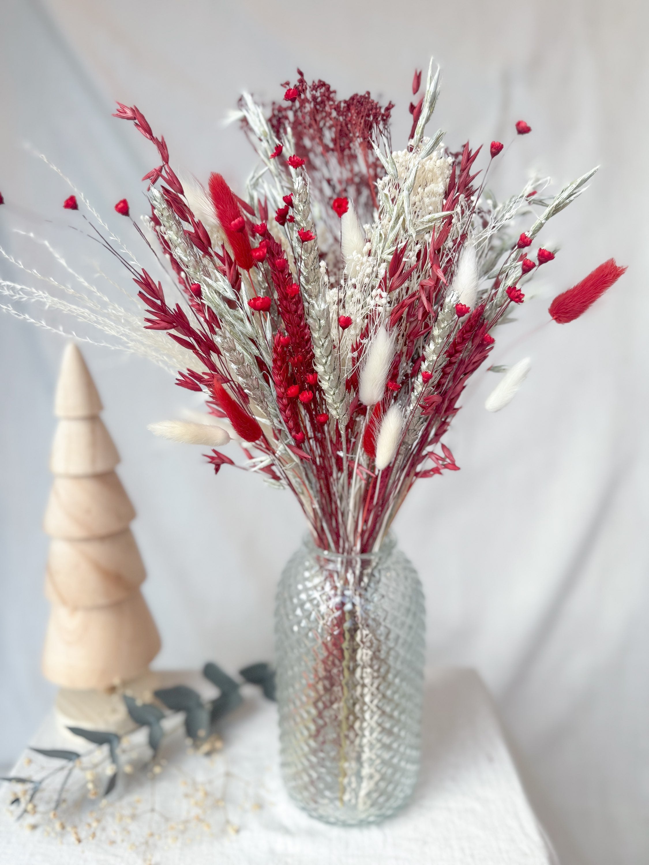 Red and Silver Arrangement with Vase image 4