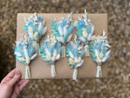 blue floral wedding pin
