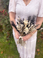 Black and White Wedding Dried Flower Bouquet image 4