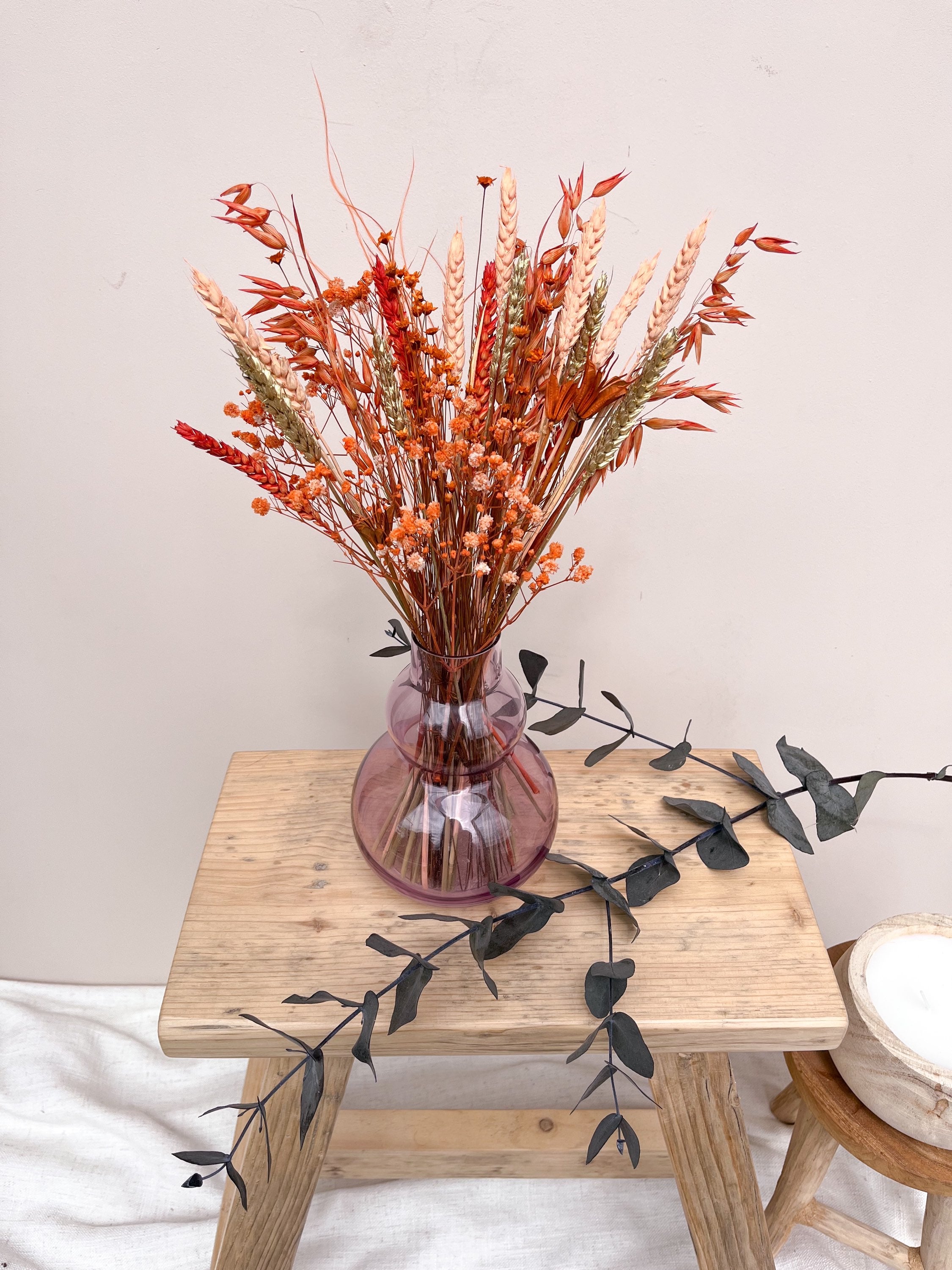 Mini Burnt Orange Gypsophila Arrangement image 2