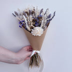 White Dried Flower Arrangement with Lavender image 3