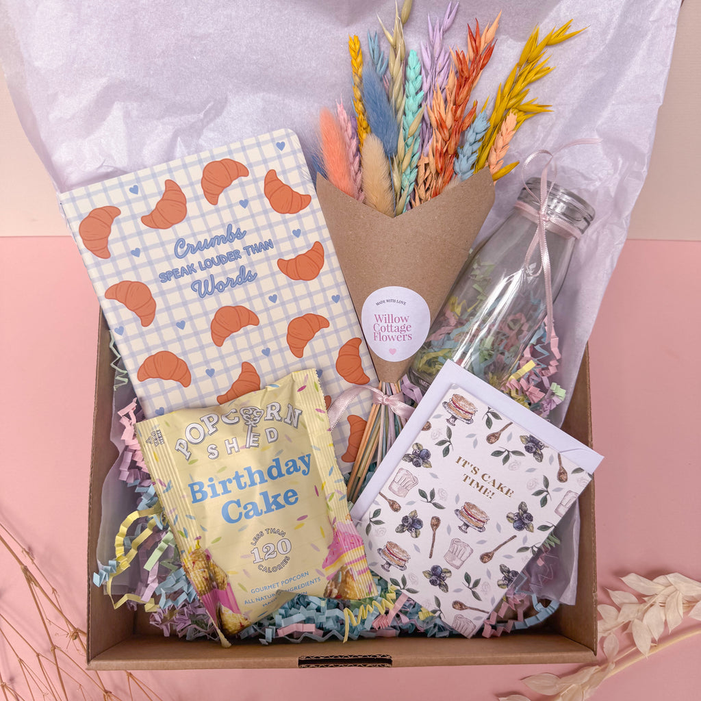 birthday cake themed box for her birthday