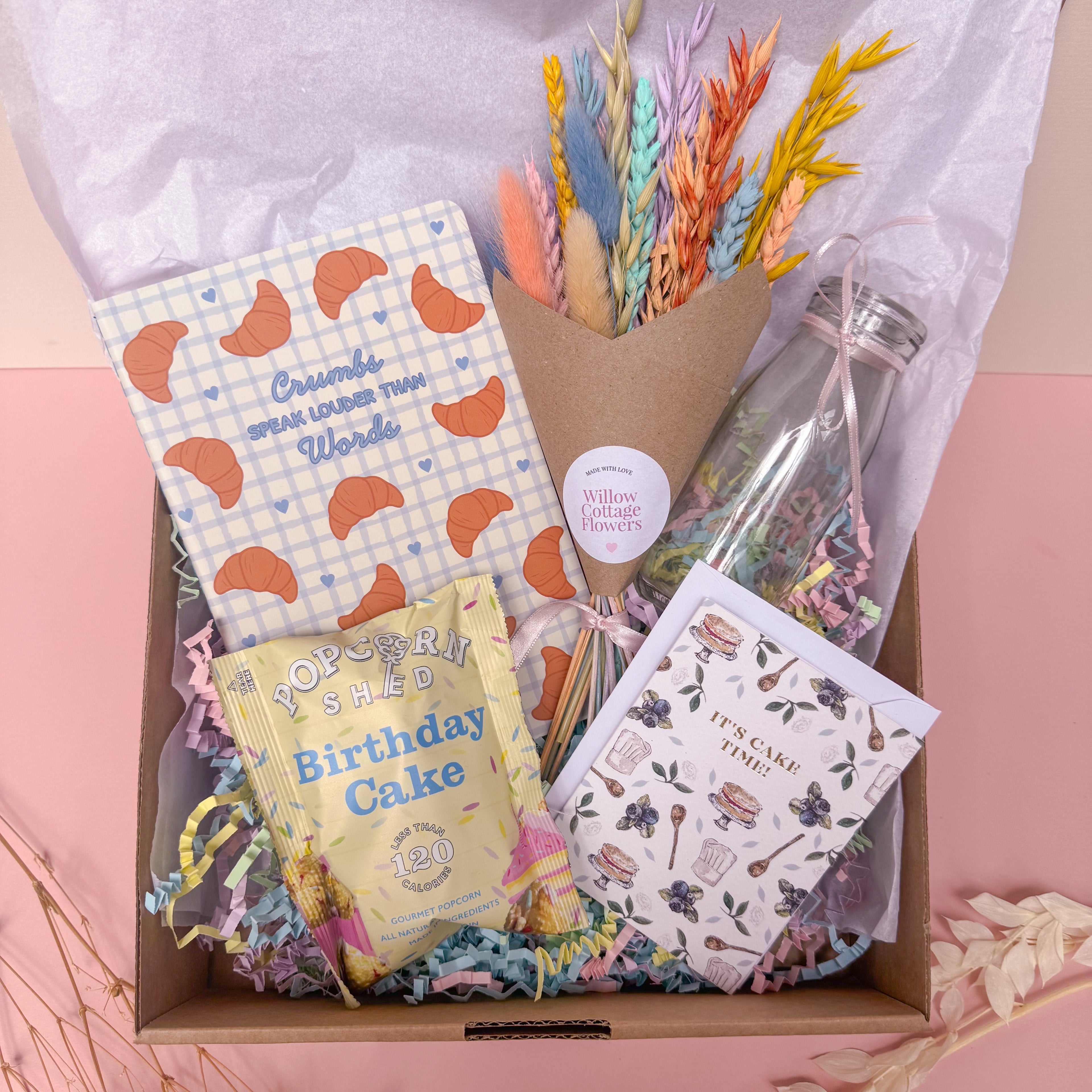 birthday cake themed box for her birthday