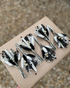 monochrome dried flower buttonhole