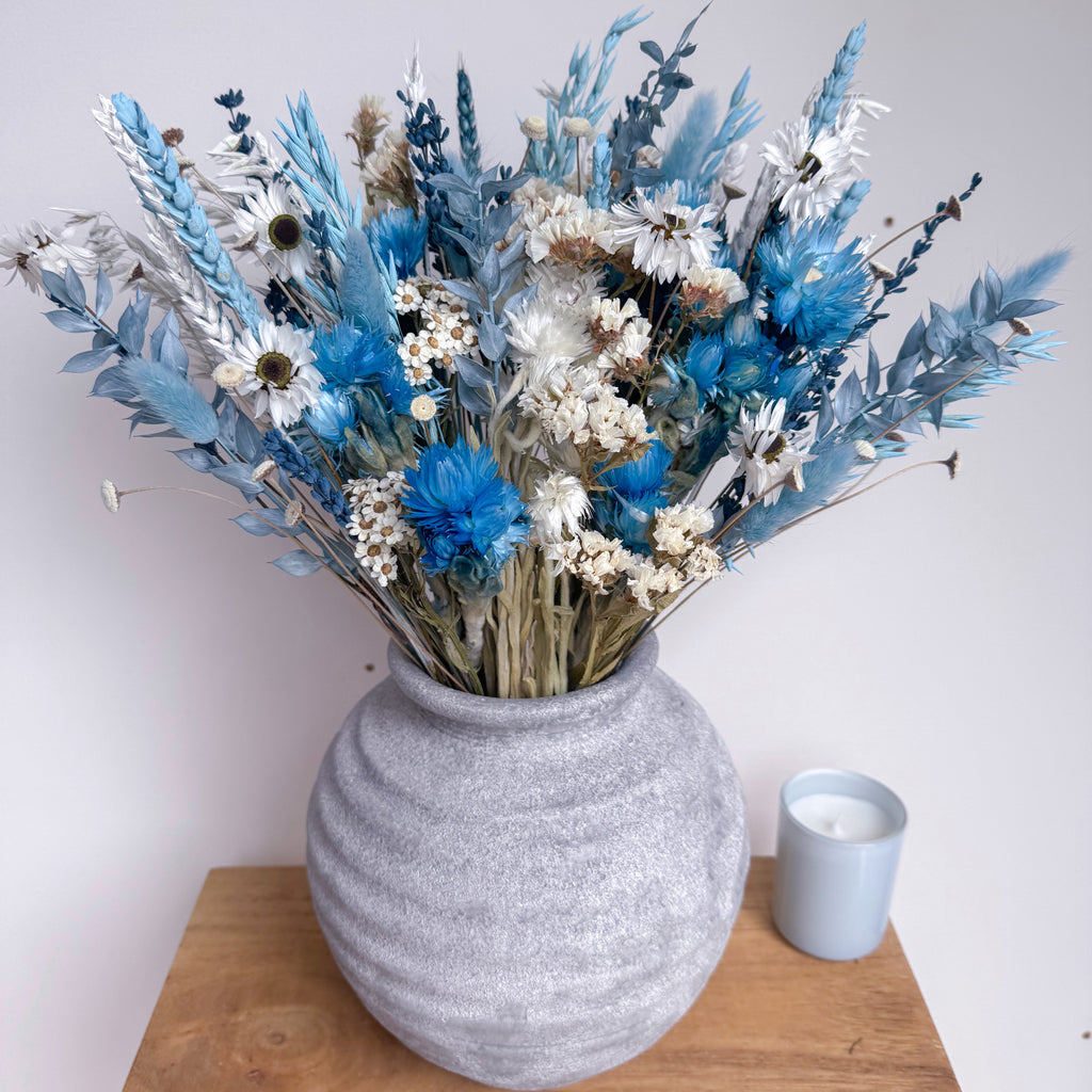 bright blue wildflower bouquet