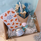 blue themed baby shower gift hamper