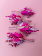 bright pink floral wedding accessories