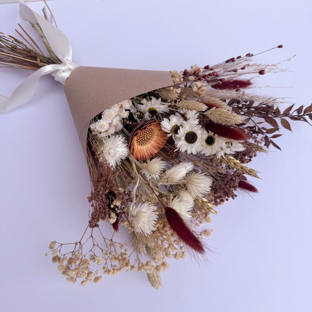 brown dried floral arrangement