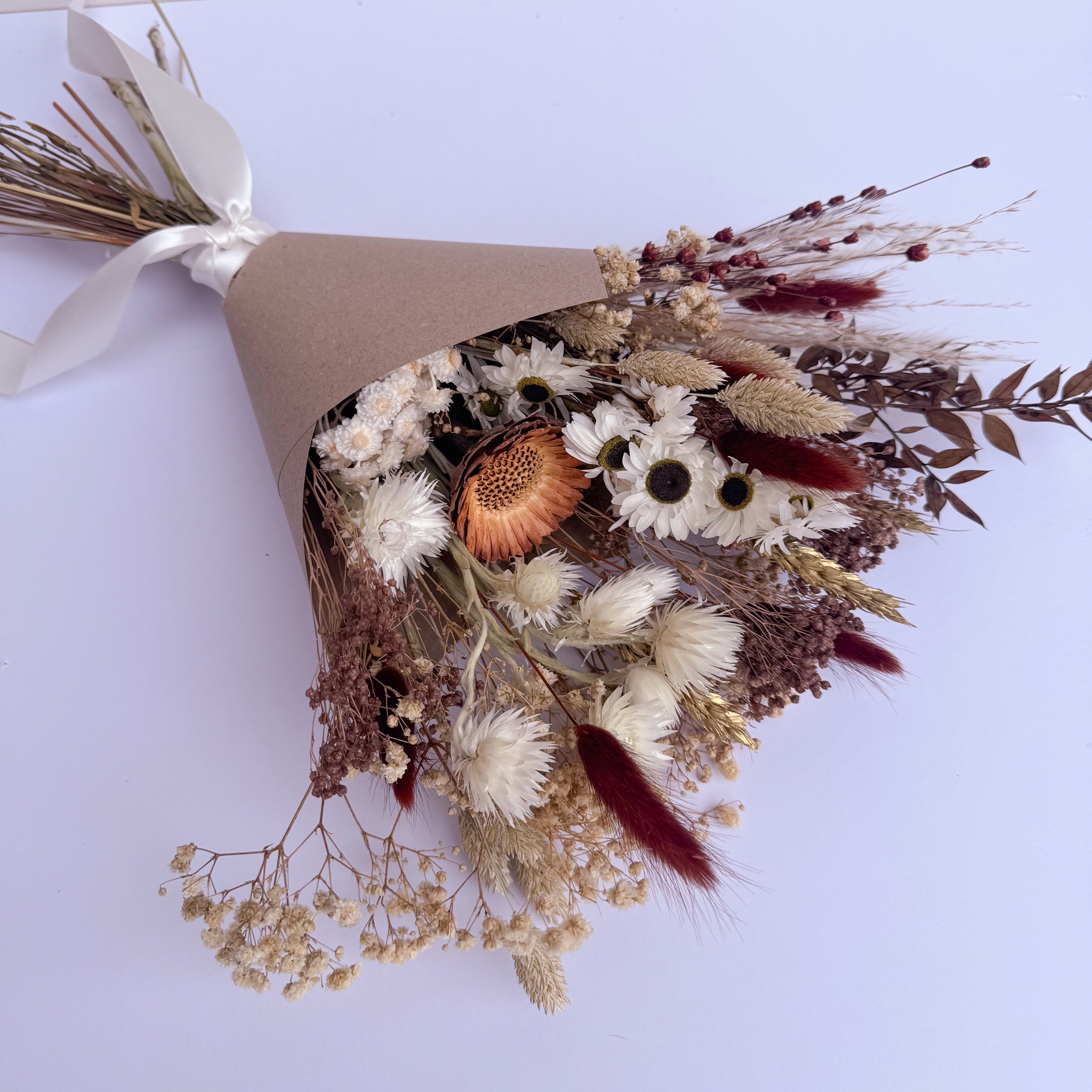 brown dried floral arrangement