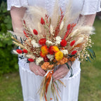 burnt orange pampas grass arrangement