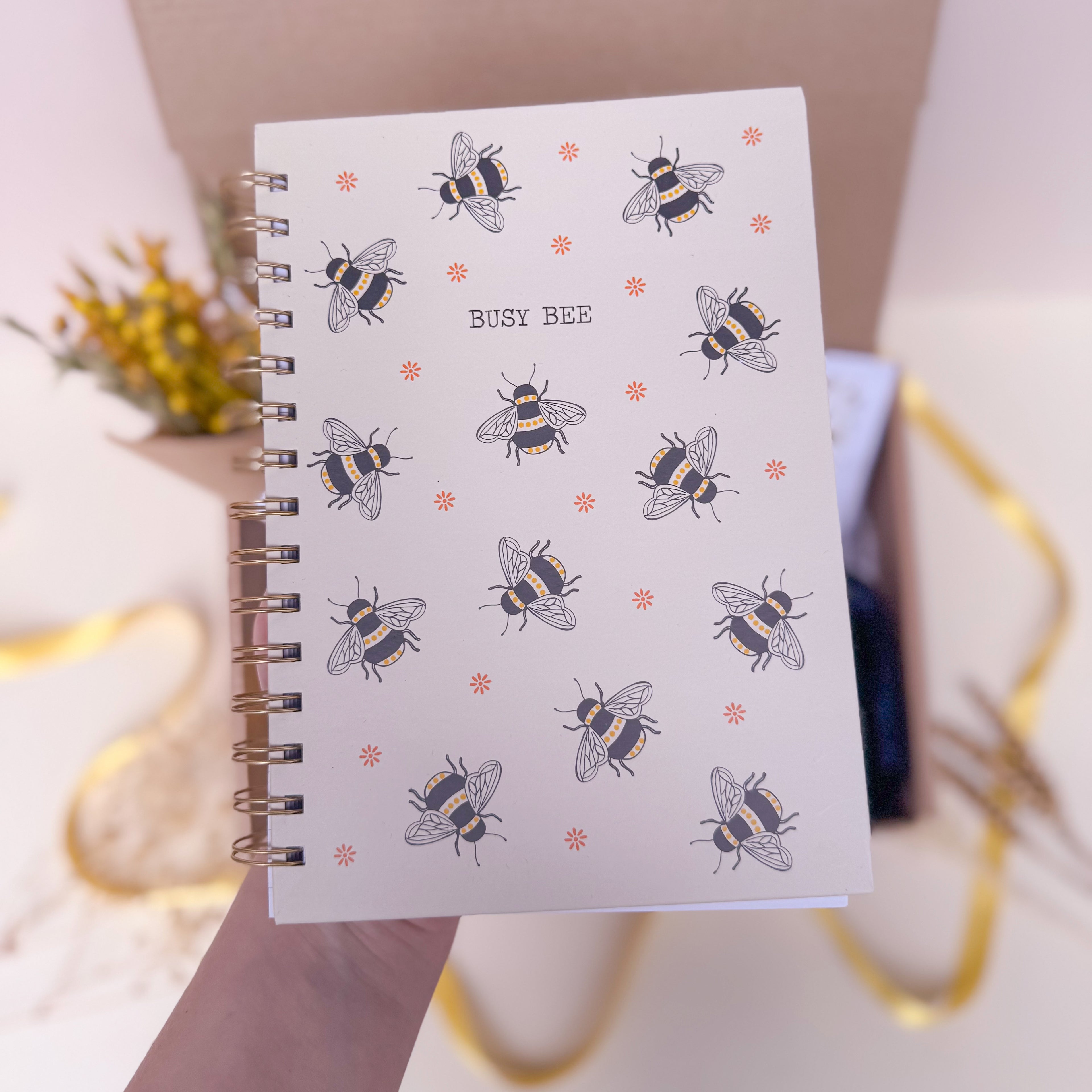 busy bee print notebook