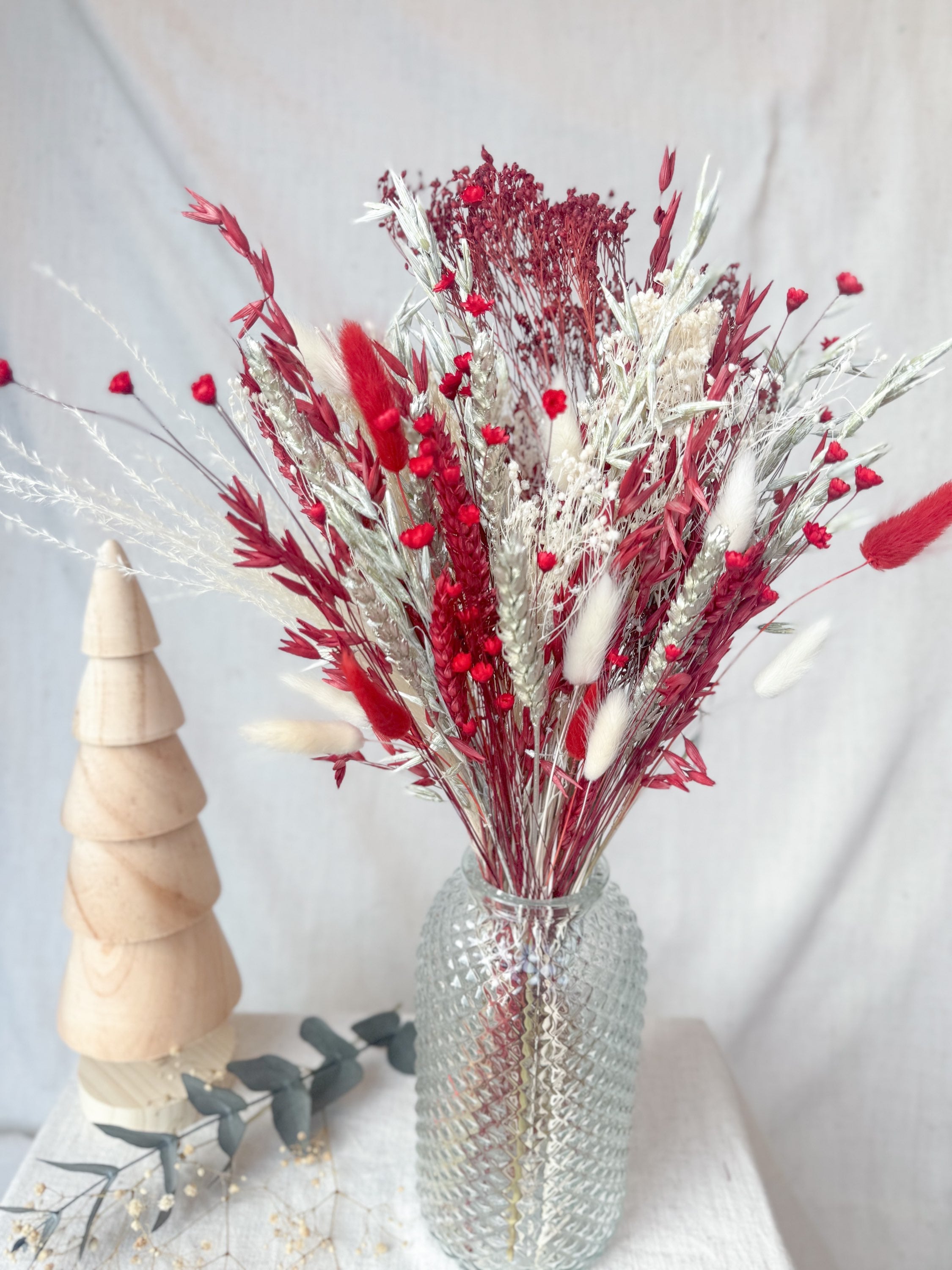 Red and Silver Arrangement with Vase image 5