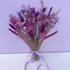 purple wildflower dried flower arrangement